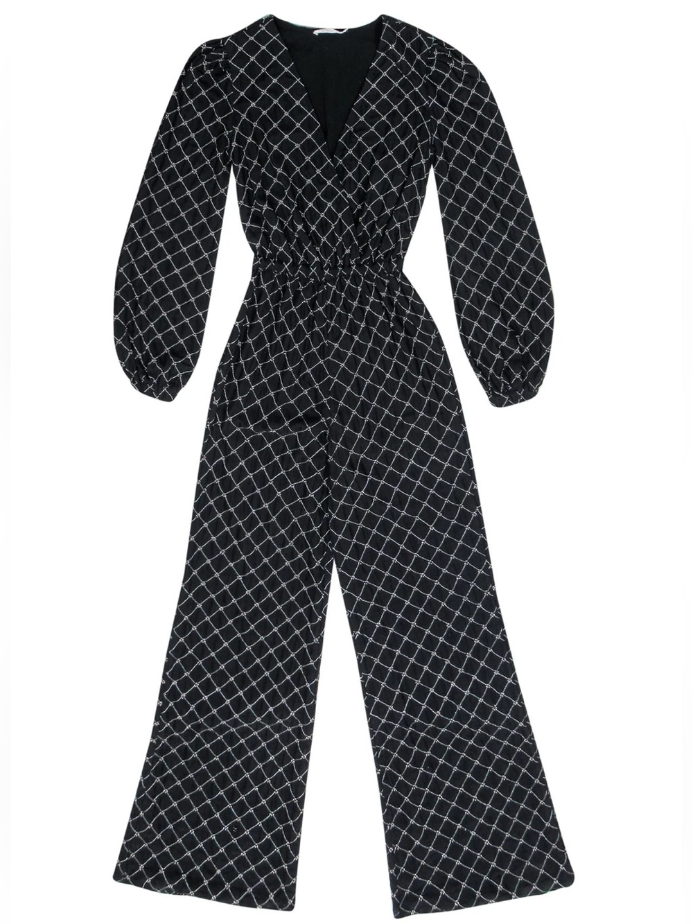 Tularosa Azalea Beaded V Neck Jumpsuit in Black